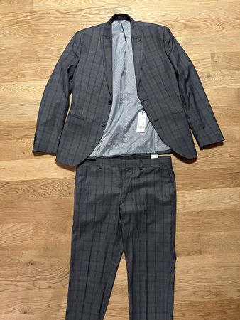 Isaac Dewhirst Anzug Grau Kariert, Gr. 50, Neu!