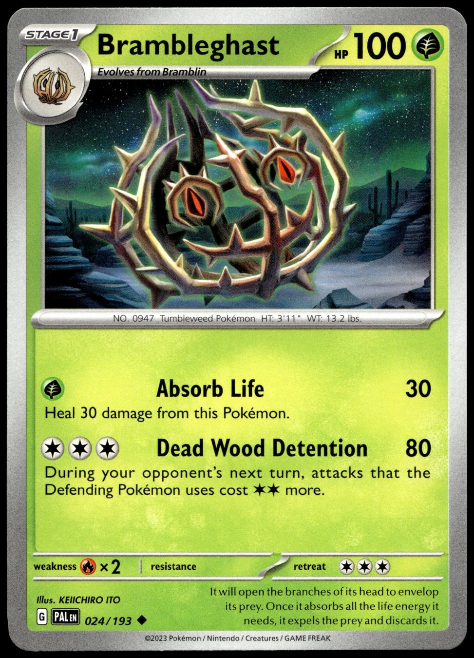 Pokémon Carte collezionabili: Pokémon Brambleghast 024/193   SV02 Paldea Evolved – Usato da Le Mouret venduto da PokemonCards_CH