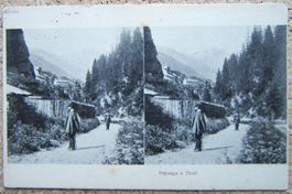 ALTE STEREO-AK PAYSAGE A TIROL