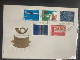 CH 1969 Ersttagsbrief Satz Sonderpostmarken Frühjahr Jumbo