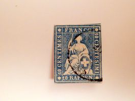 ZNr.23Cc, Strubel mit 1-Kreis Stempel, vollrandige Marke