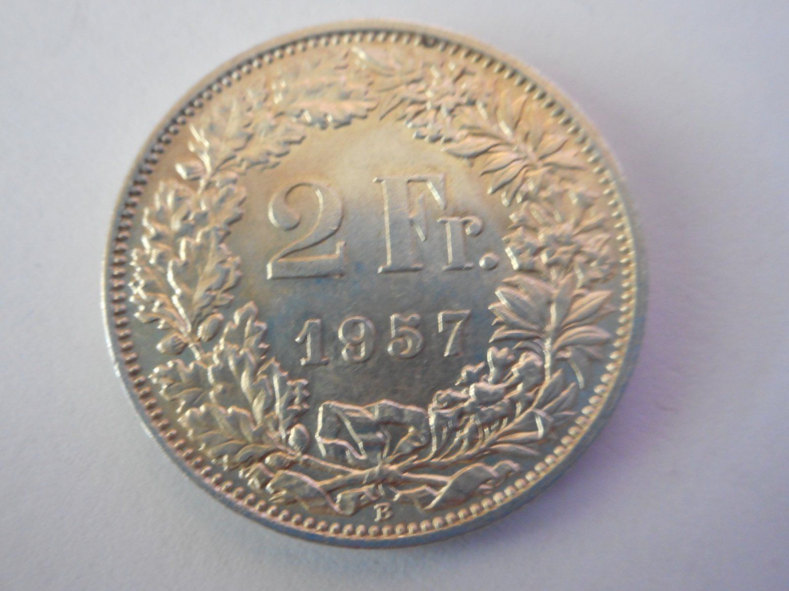 Tutti le monete: 2 Fr. 1957 silber  gute Erhaltung – Usato da Kriegstetten venduto da pizlad2010