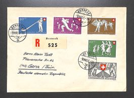 1951 Satzbrief Pro Patria Einschreiben BERNECK 9.VII.51
