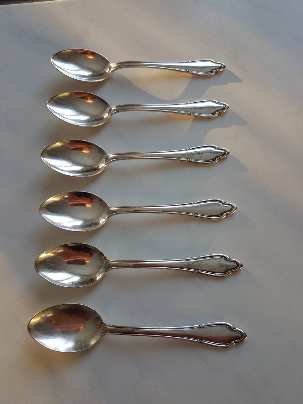 Cucchiai: 6 St. Silber Kaffeelöffel inkl. Etui – Usato da Matzingen venduto da sz2 1