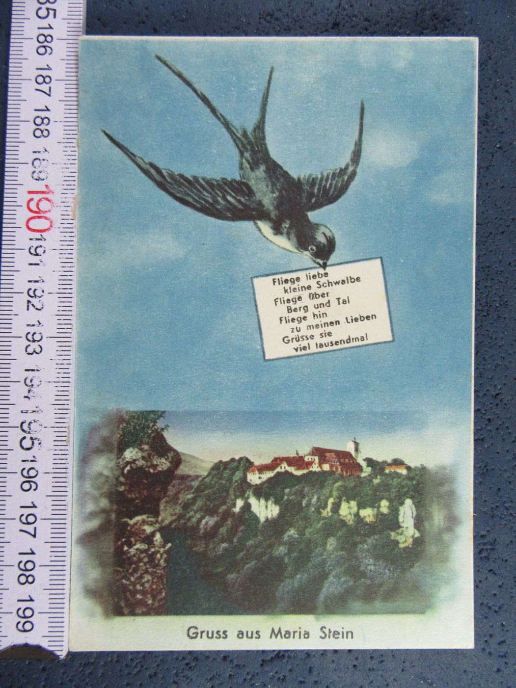 Ansichtskarten: MARIASTEIN 1953 SCHWALBE MIT BRIEF SO AK – Gebraucht aus Ettingen von Hausi4711