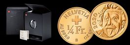 2020, la plus petite pièce d'or du monde Einstein ¼ Francs