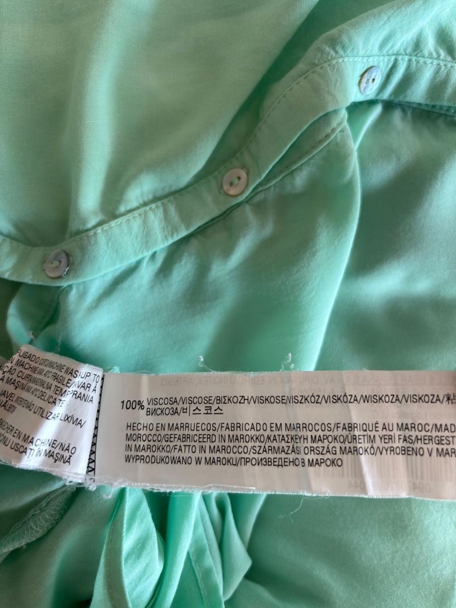 Pull&Bear Camicette: Pull&Bear Bluse mint, 3/4-Arm, Vokuhila-Schnitt, Gr. L – Usato da Basel venduto da tin_h697 2