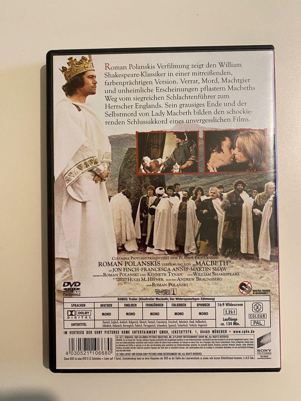 Tutti i DVDs: Macbeth – Roman Polanski – Usato da Zürich venduto da Wim-Broccoli 1