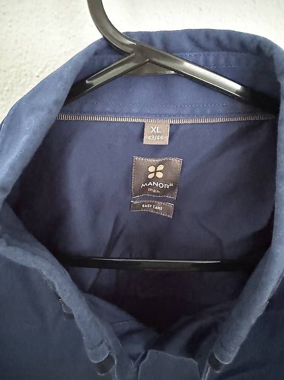 Camicie: Original Hemd von Manor blau XL – Usato da Kaiseraugst venduto da B.P.505 1