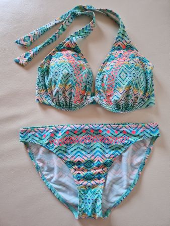 Bügel-Bikini Set blau bedruckt, Buffalo, Gr. 38E