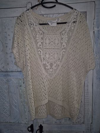 Vintage L.O.G.G. Häkel-Pulli, XS, creme- ideal für Sommer!