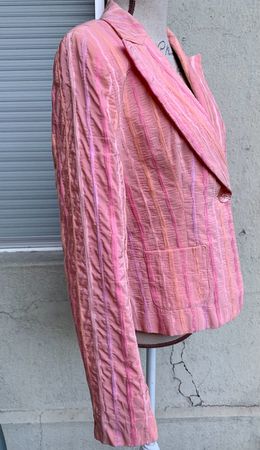 Superbe veste JEAN COSTE PARIS satinée rose saumon t.40