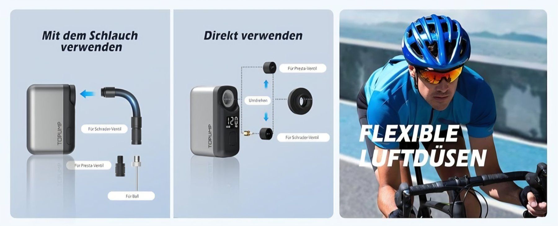 Pompe: Elektrische Velopumpe Fahrradluftpumpe mit Manometer – Nuovo e nell'imballaggio originale da Braunau venduto da Brand-Store 3
