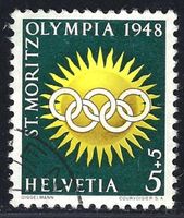 1948 Olympische Winterspiele W25x gestempelt ʘ, KP 90