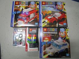 Light Stax - Bausteine mit Licht -3 Autos Sets + Extras NEU