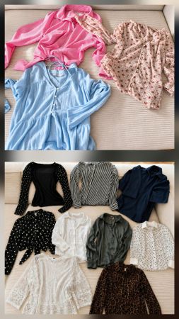 12 Blusen im Kleiderpaket, teils ungetragen!