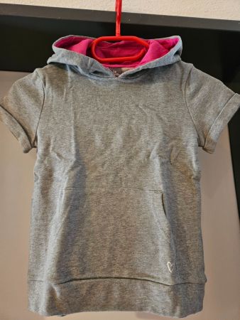Neu:Naturaline Kapuzensweatshirt kurzarm - hellgrau - Gr.116