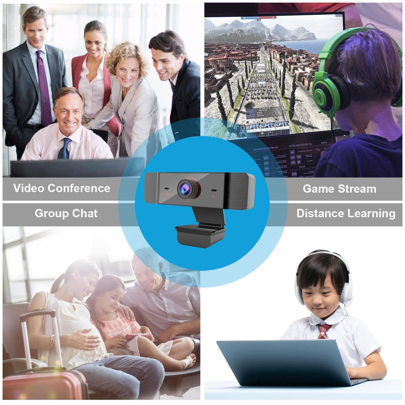 Webcam: 2 x Web Camera, HD, USB Anschluss Typ A, plug and play, NEU – Nuovo e nell'imballaggio originale da Ebikon venduto da aletechnik 5