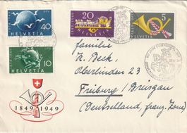 Brief mit Werbemarken 1949