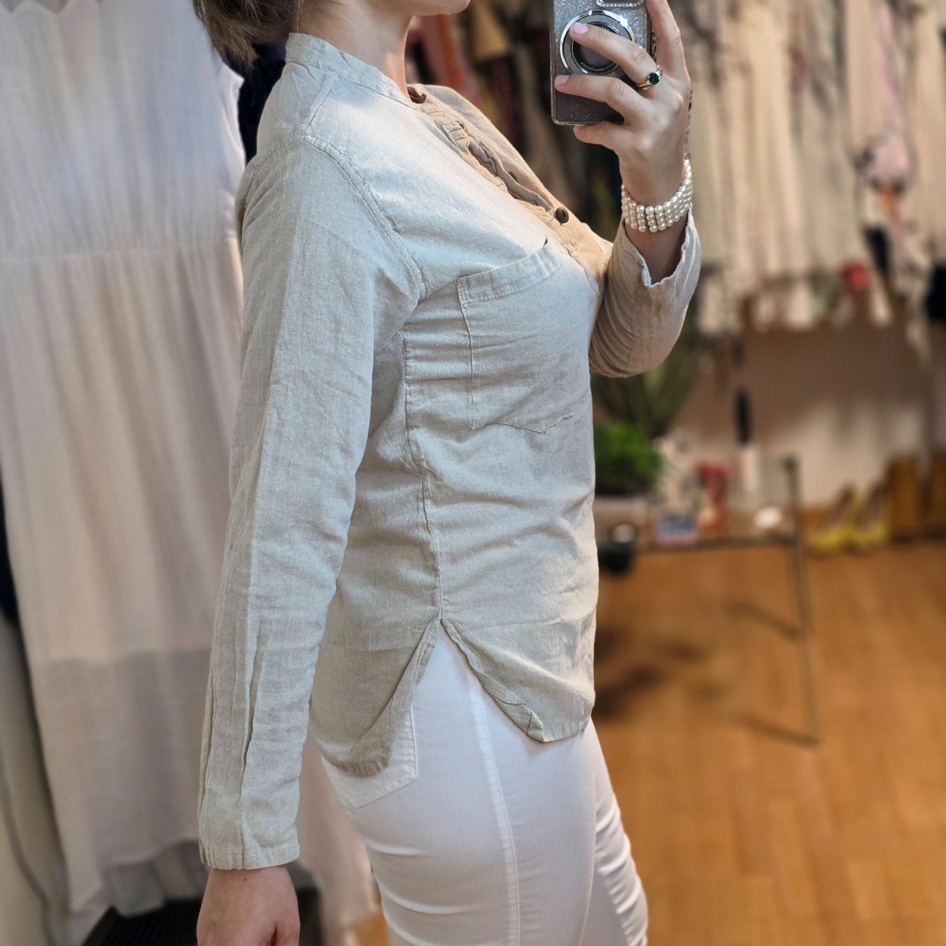Camicette: Boho Baumwollbluse Nepal M Natur Look – Usato da Wald ZH venduto da CapLux 1