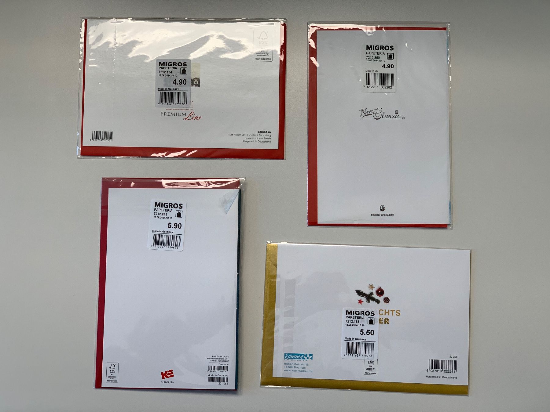 Cartoline: 4er-Set Grusskarten Weihnachten, neu – Nuovo e nell'imballaggio originale da Windisch venduto da rhu_wd8q 1