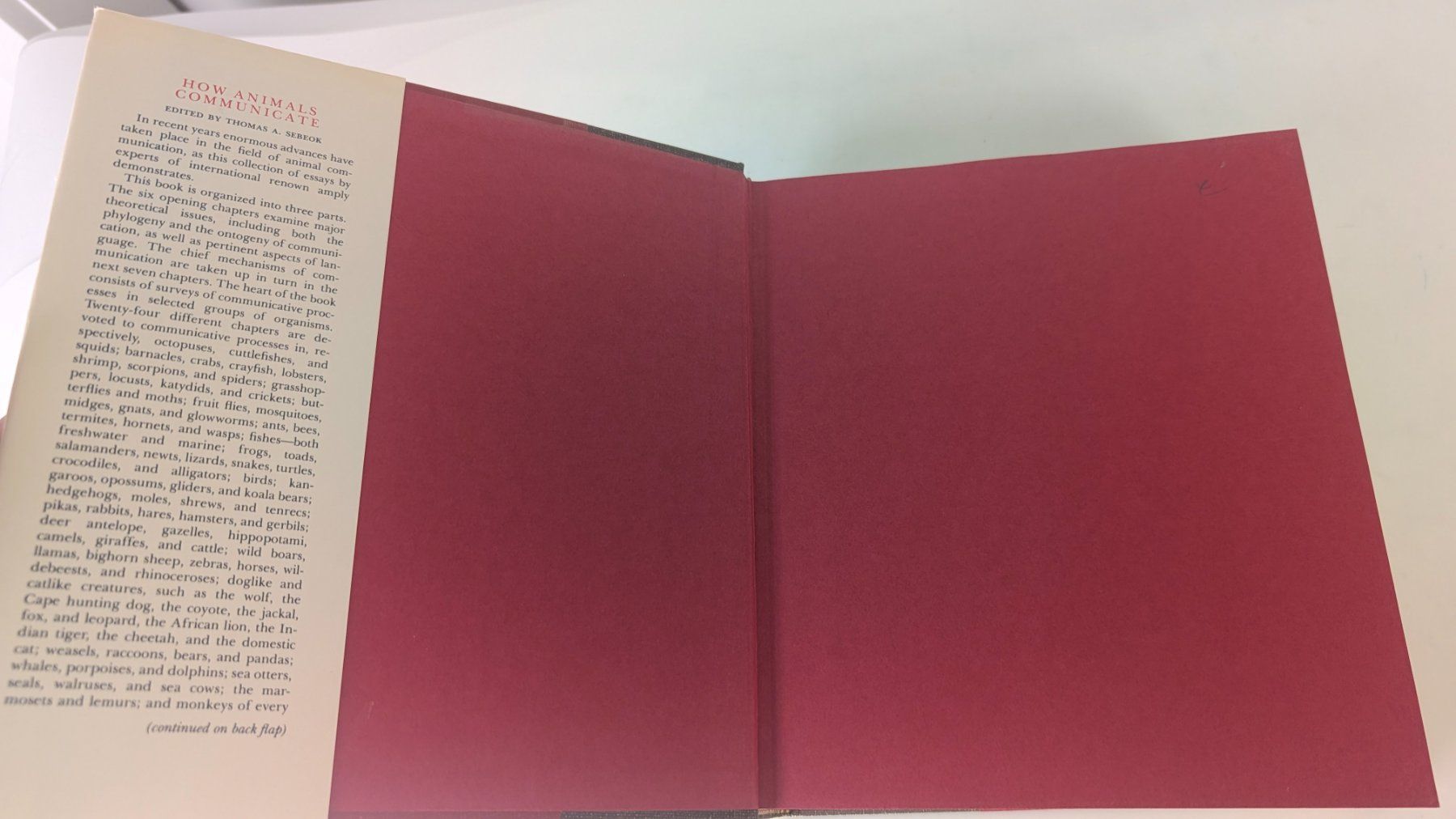 Bücher: How Animals Communicate, 1977 Thomas A. Sebeok – Gebraucht aus Zürich von 1.Simon 3