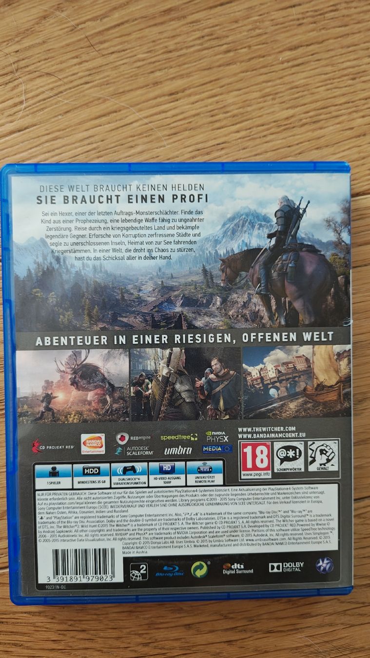 Spiele: The Witcher 3 Wild Hunt PS4 – Gebraucht aus Montagnola von mattbert86 1