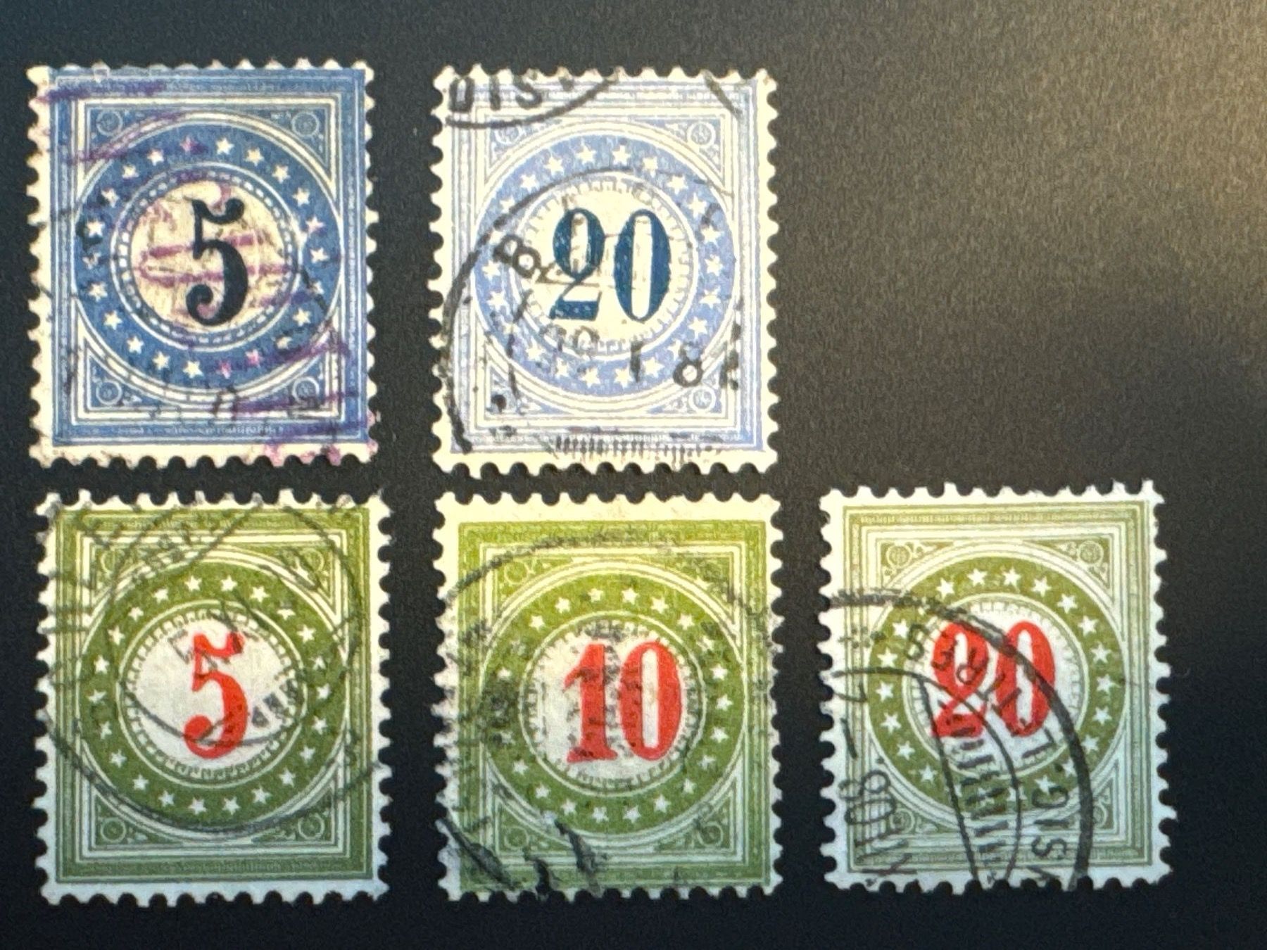 Alle Briefmarken: Portomarken Lot, gestempelt – Gebraucht aus Küssnacht am Rigi von SUOMIMASTER