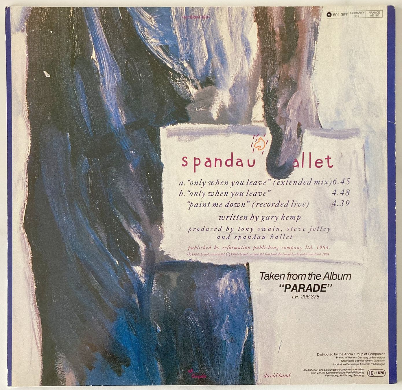 Dischi in vinile: SPANDAU BALLET - ONLY WHEN YOU LEAVE – Usato da Bottens venduto da hotter-than-hell 1