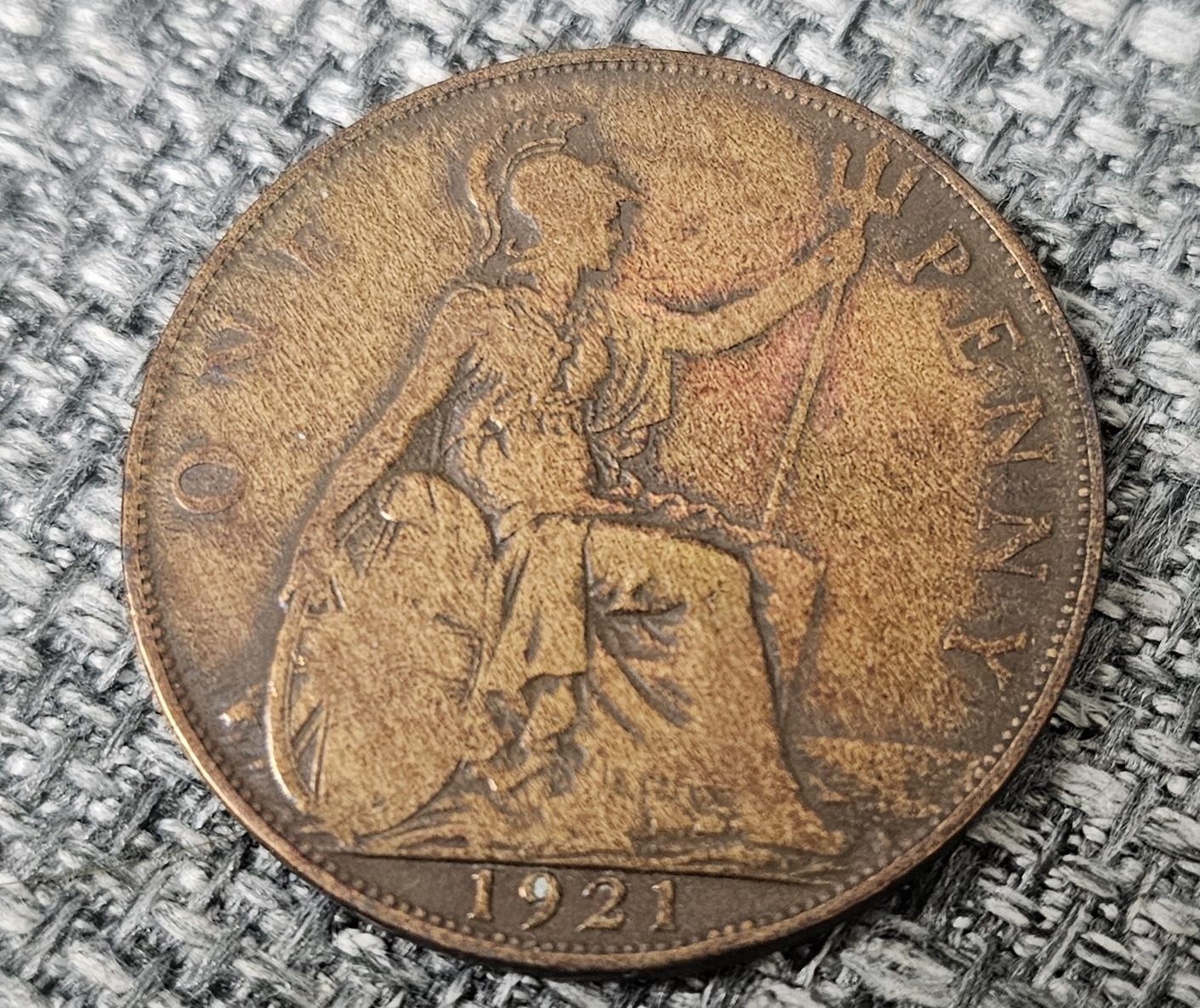 Tutti le monete: ONE PENNY 1921-  ROI GEORGES V – Usato da Genève venduto da Fresko01 1