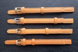 4 x Damen-Uhrenband, hellbraun (Bandanstoss: 7 mm)