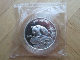 China 10Yuan Panda Münze 1999 -1oz. Silber in Original-Folie