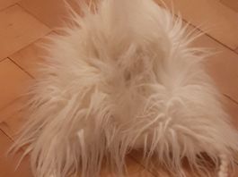 Weisse MIZ winter kappe mit flecce futter - one size UNISEX