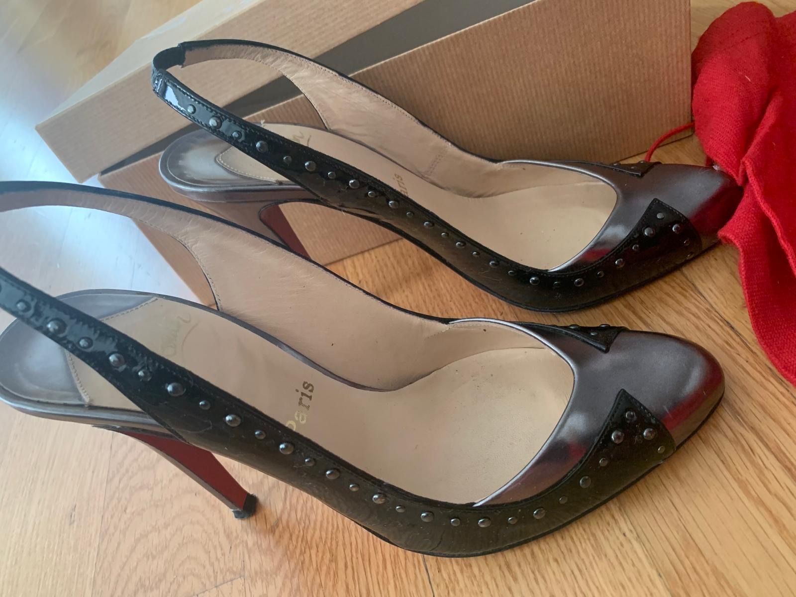Christian Louboutin Scarpe da donna: Louboutin Sling Pumps Gr.39,5 Silber/Schwarz – Usato da Rüschlikon venduto da leo_mwz2 8