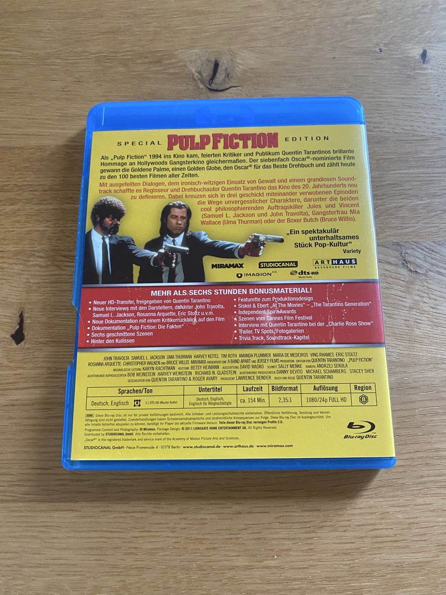 Tutti i DVDs: Pulp Fiction / Bluray – Usato da Herzogenbuchsee venduto da Christen3 1