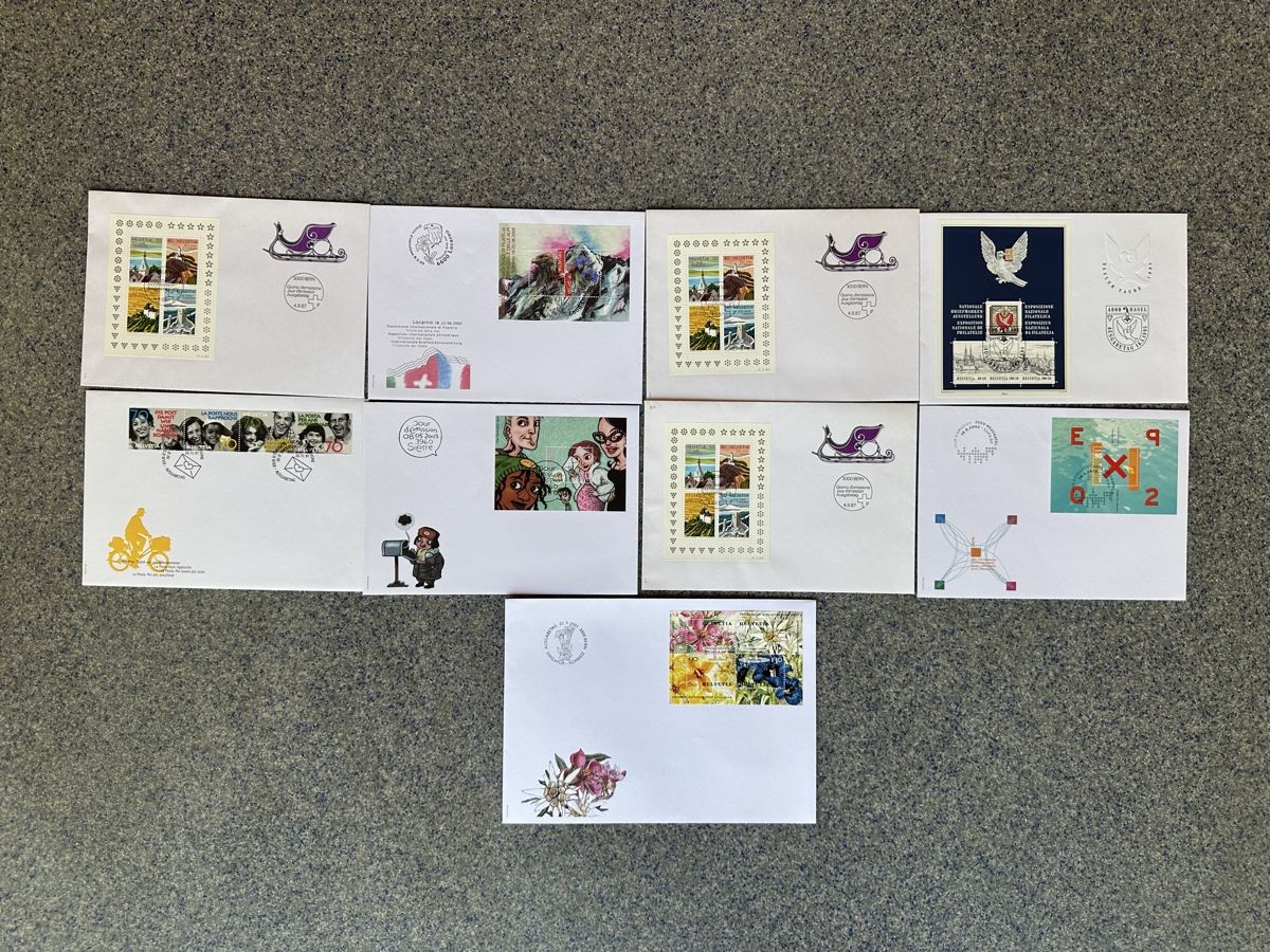 Tutti i francobolli: Schweiz - Block FDC - 9 Stück selten – Usato da Schmitten / FR venduto da Samsara169
