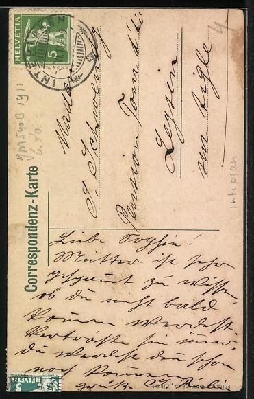 Cartoline postali: Unterseen, Mann mit Hundegespann auf dem – Usato da Berlin venduto da bartko-reher 1