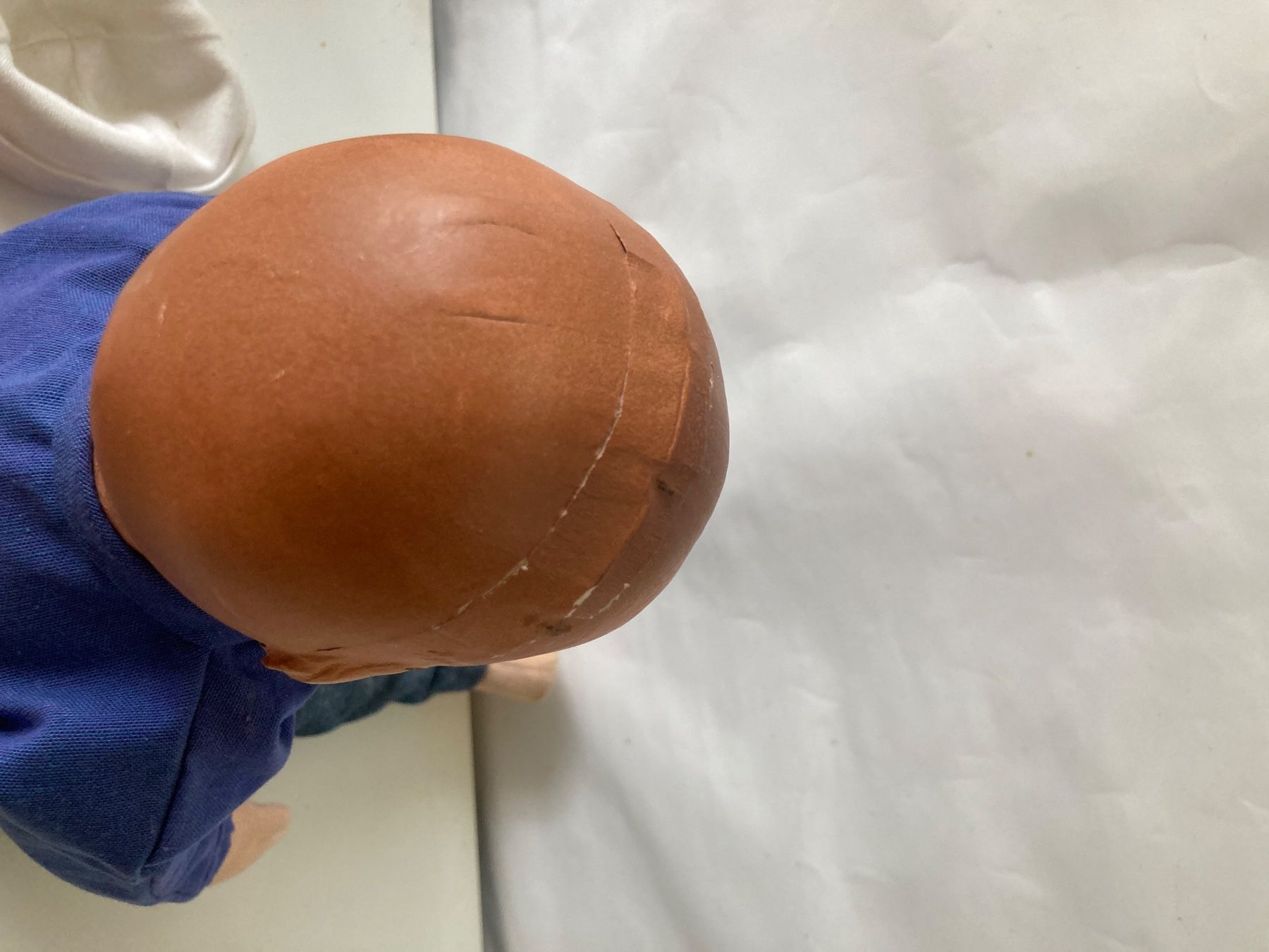 Bambole: Puppenkind Pappmaché Kopf Stoffkörper 40cm – Usato da Allschwil venduto da Maline1 6
