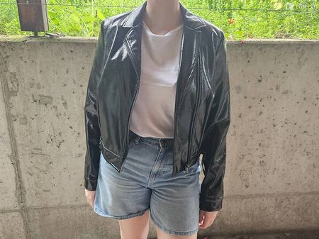 Jacke im Lederlook, glänzend, NAKD, Grösse 36