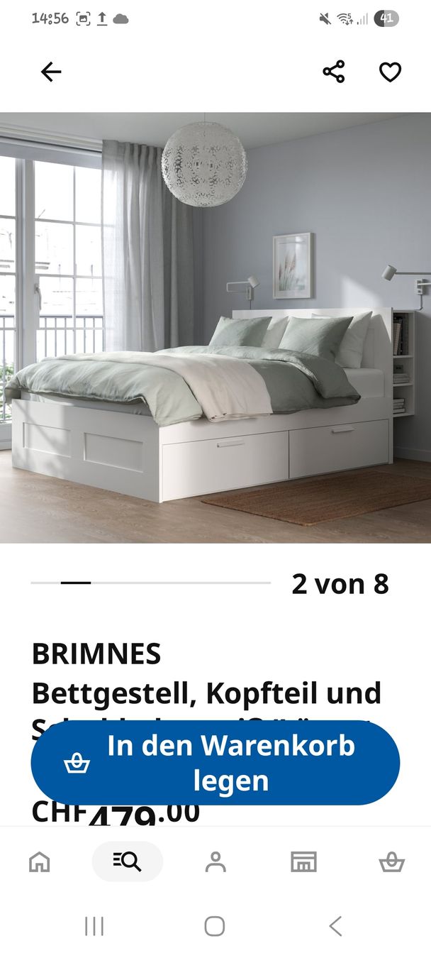 Ikea Betten: Bett 160x200 IKEA BRIMNES – Gebraucht aus Stettlen von cth_rsc2