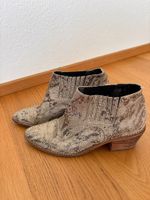 Leather Cowboy Ankle Boots (Snake Print) – Size 38