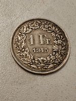 Schweizer 1 Franken 1945 Silber gebraucht