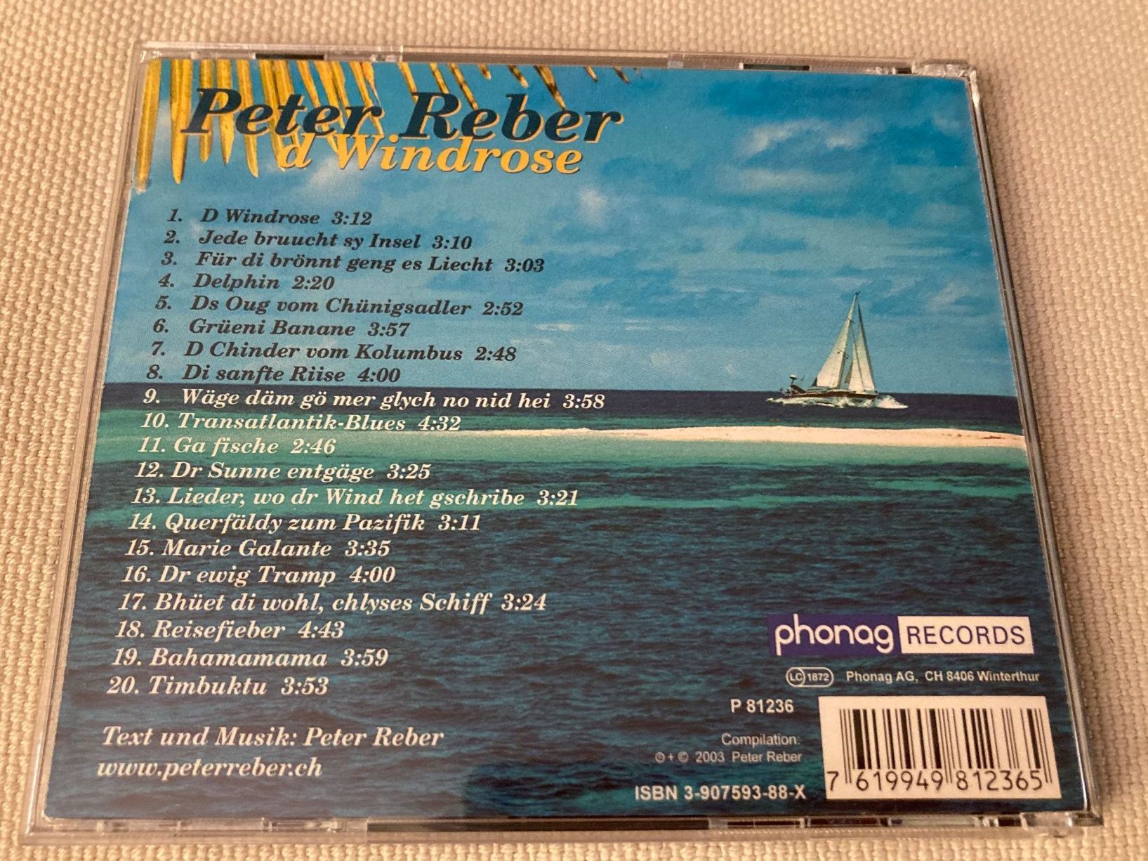 CD: CD,  Peter Reber, Windrose, di schönschte Reiselieder – Usato da Baden venduto da Yoyo1 1