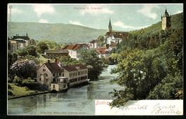 AK Baden, Partie an der Limmat, 1903