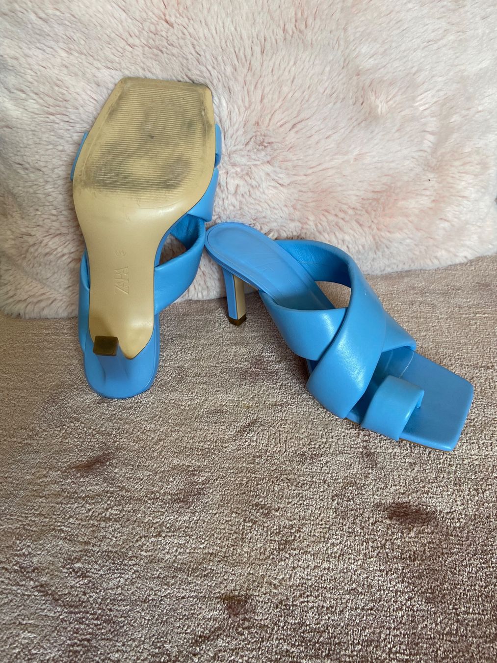 Zara Scarpe da donna: Blaue Leder Sandaletten Gr.40 Absatz 9 cm – Usato da Ostermundigen venduto da Natalia1973 4