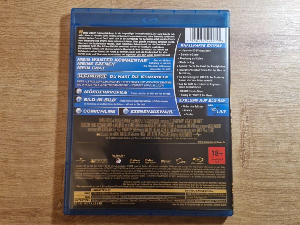 Tutti i DVDs: Wanted (2008) RAR Bluray – Usato da Pfungen venduto da Whitie 1