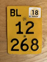 Mofanummer Nummernschild Mofa Töffli Basel-Land BL 12 268