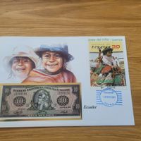 Banknoten Brief - Lettre avec billet de banque Ecuateur
