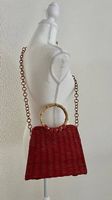 Tasche rot/gold geflochten