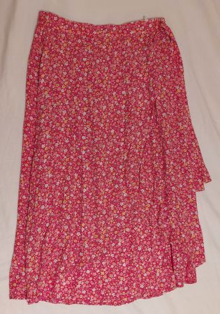 Sommer Rock Jupe mit Blumenmuster Gr. XL aus Viskose